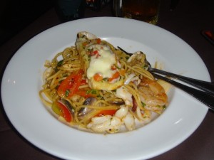 人気の海老のパスタ